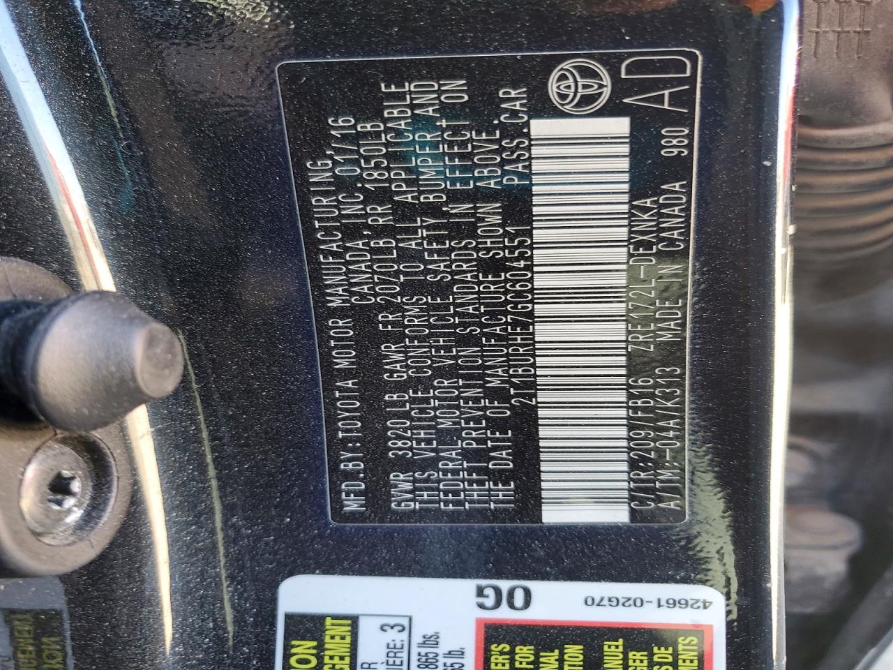 2016 TOYOTA COROLLA LE photo 25