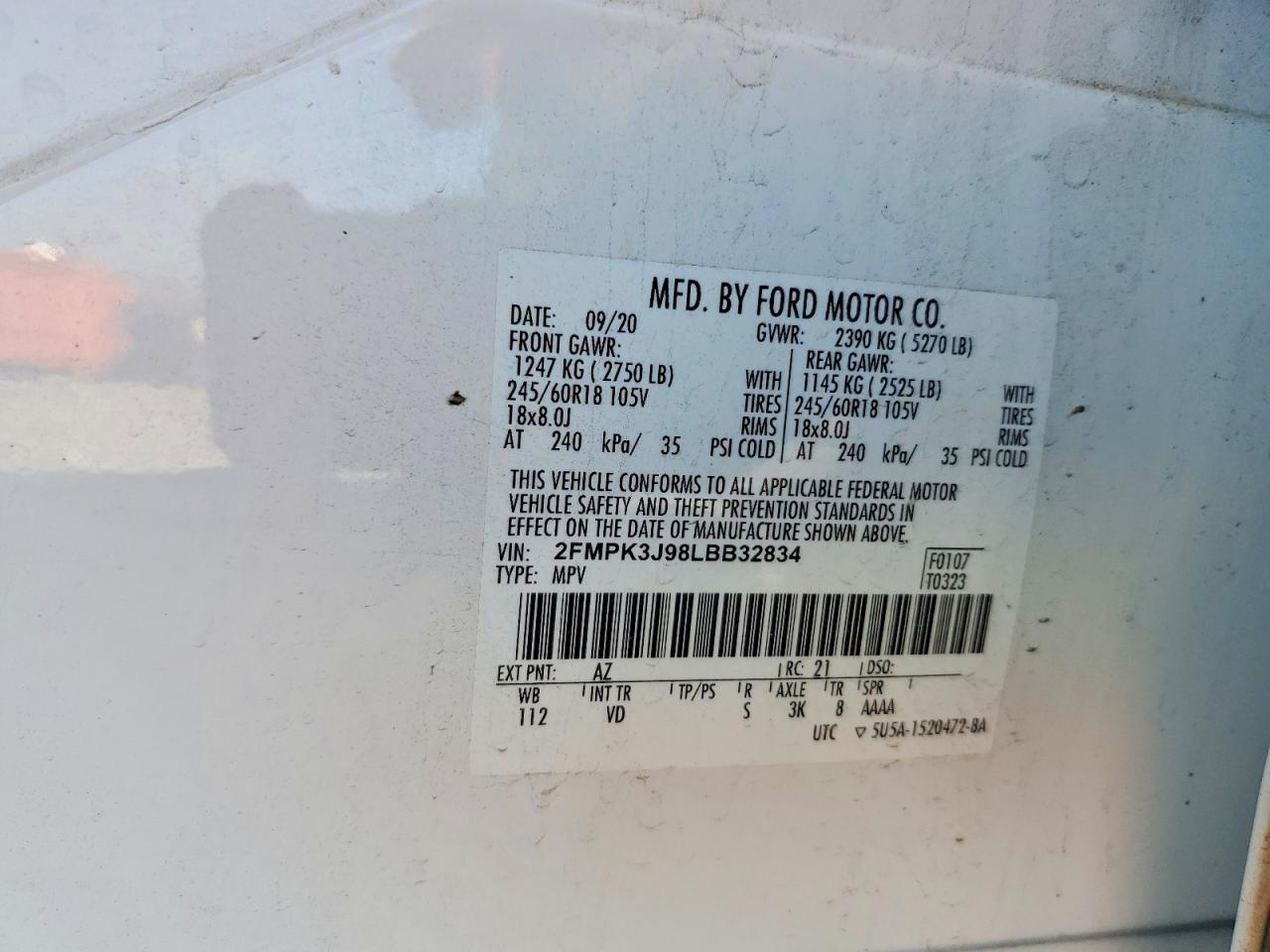 2020 FORD EDGE SEL photo 14