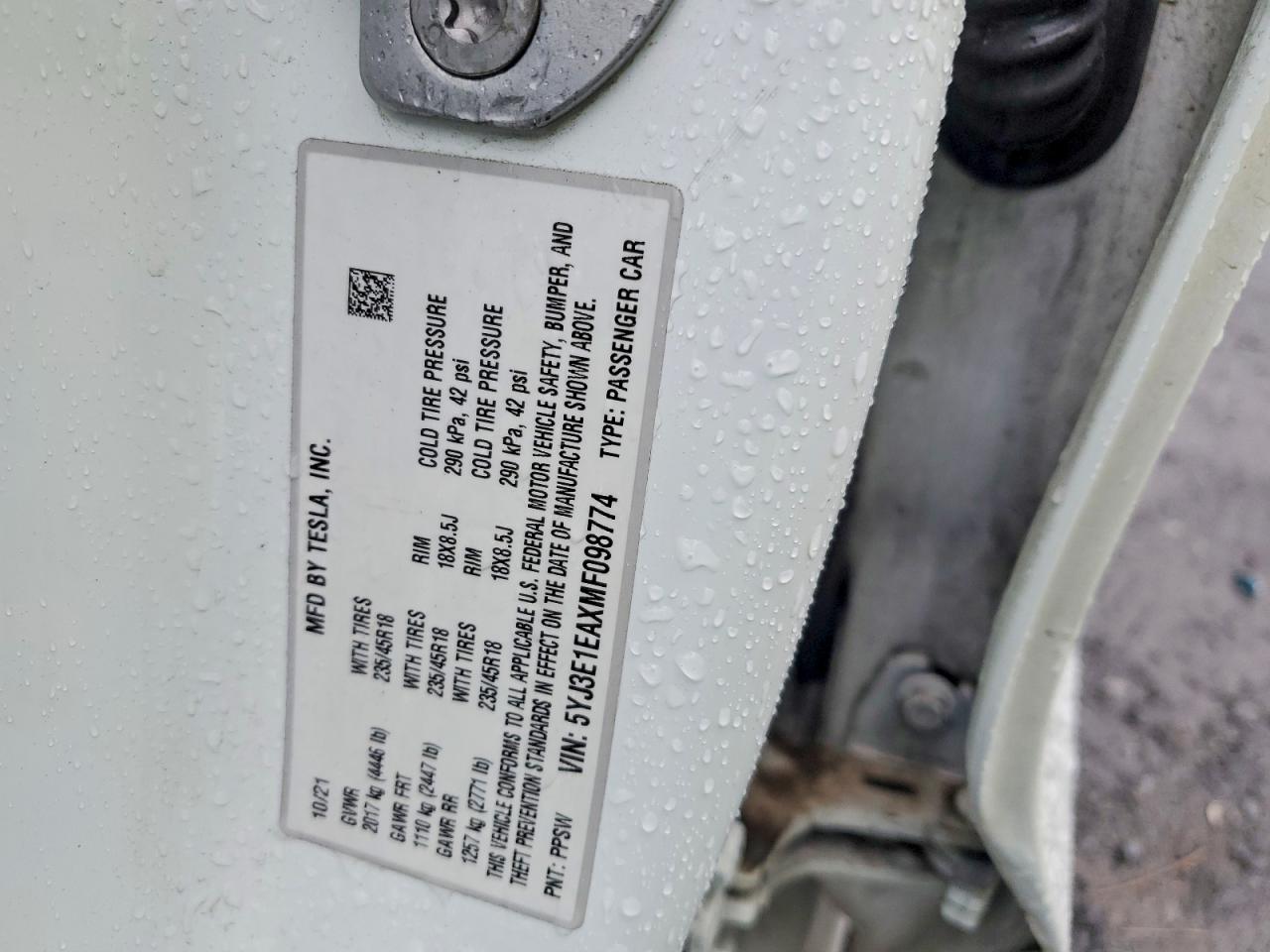 2021 TESLA MODEL 3 photo 23