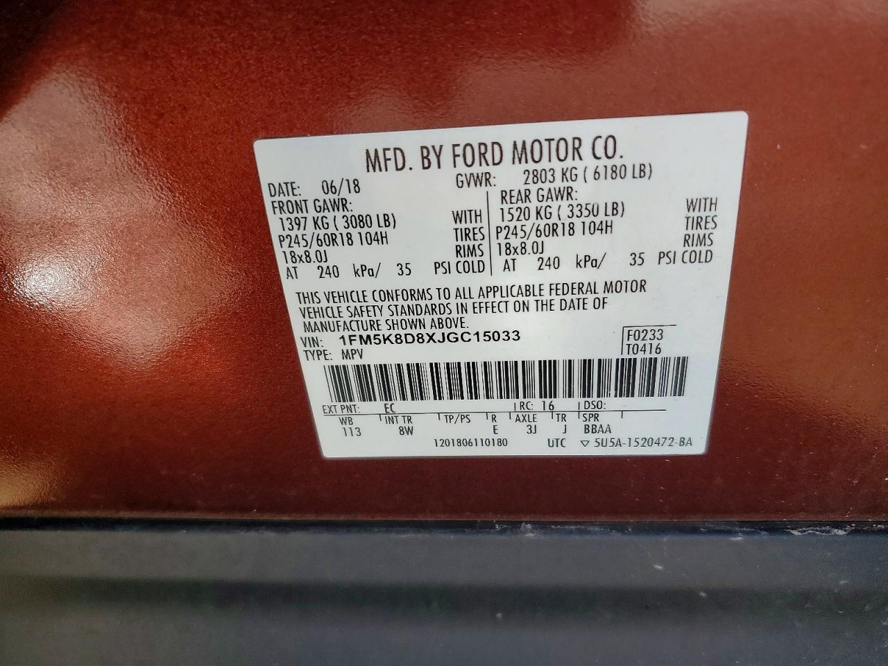 2018 FORD EXPLORER XLT photo 13
