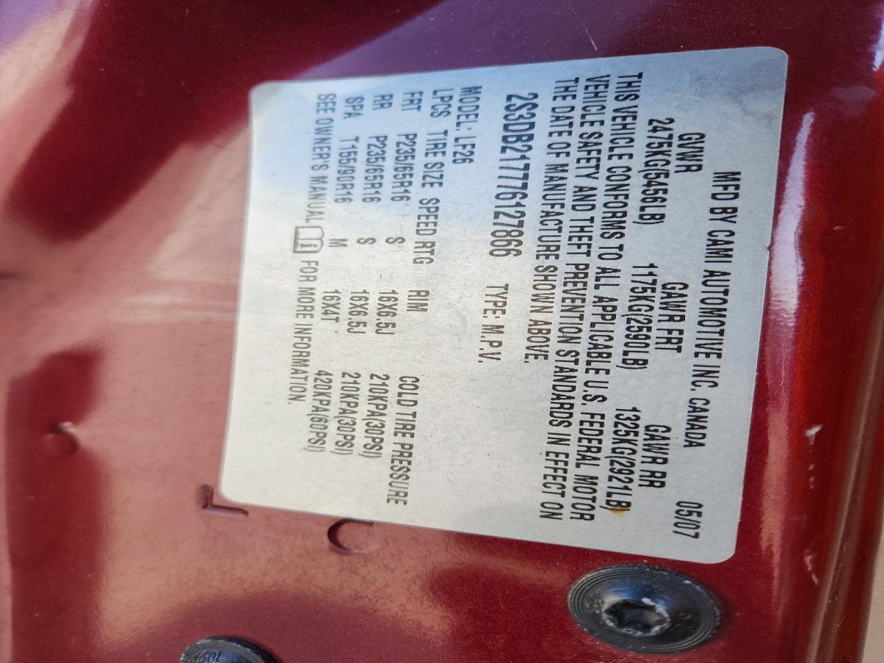 2007 SUZUKI XL7 photo 37