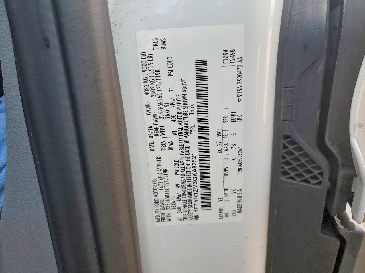 2016 FORD TRANSIT 250 UTILITY / SERVICE VAN photo 13