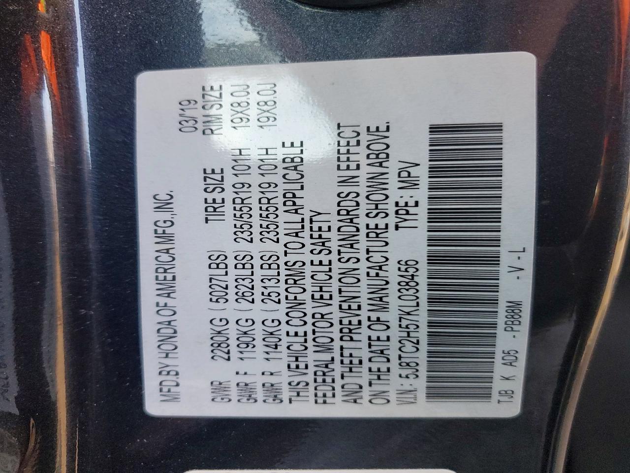 2019 ACURA RDX TECHNOLOGY photo 40