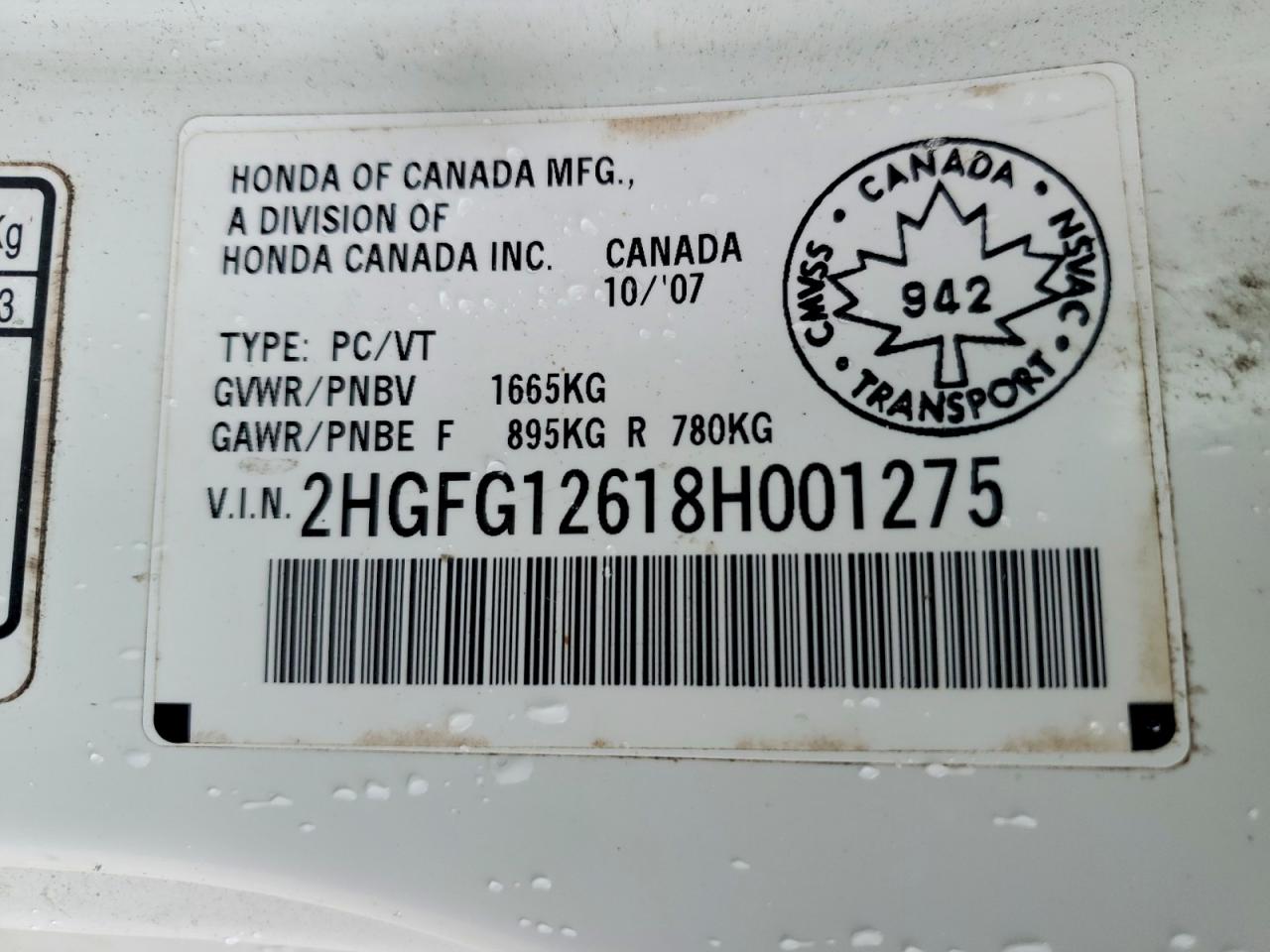 2008 HONDA CIVIC LX photo 12