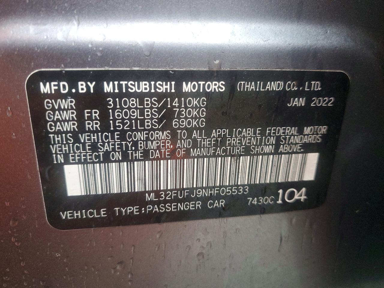 2022 MITSUBISHI MIRAGE G4 ES photo 12