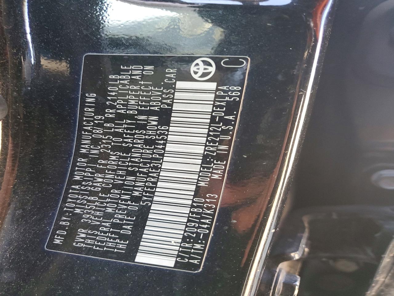 2020 TOYOTA COROLLA LE photo 23