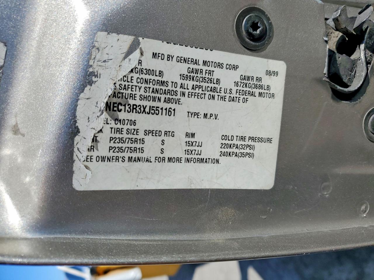 1999 CHEVROLET TAHOE C1500 photo 13