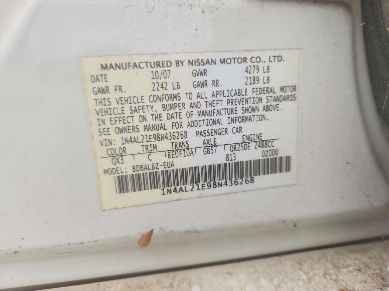 2008 NISSAN ALTIMA 2.5 photo 23