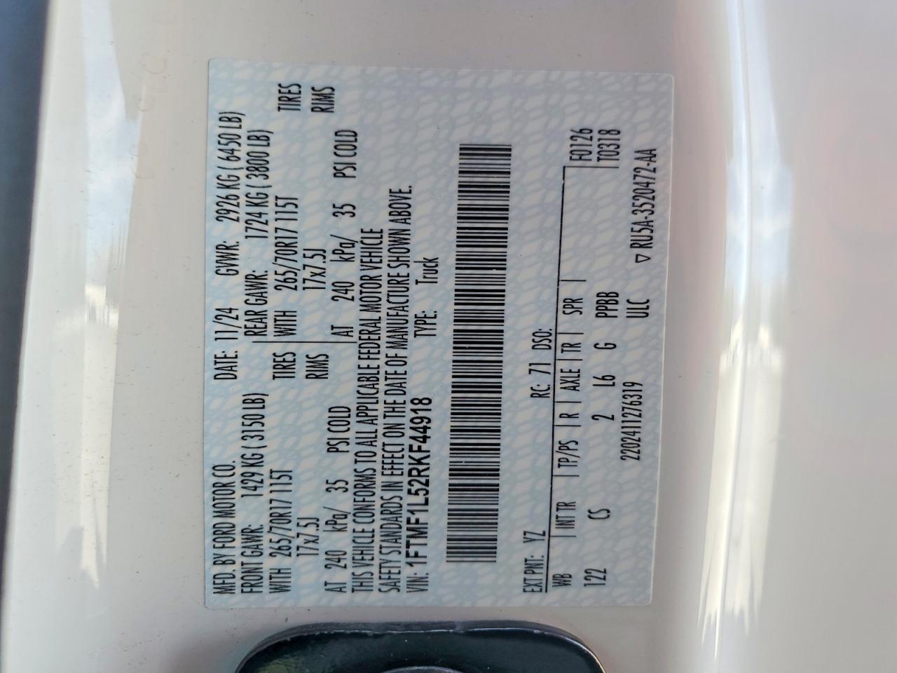 2024 FORD F150 XL photo 25