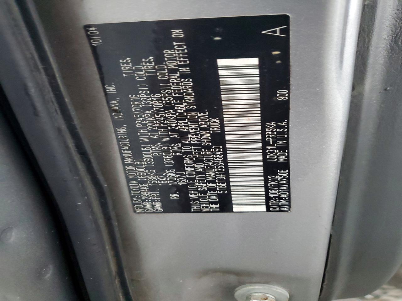 2005 TOYOTA TUNDRA SR5 photo 12