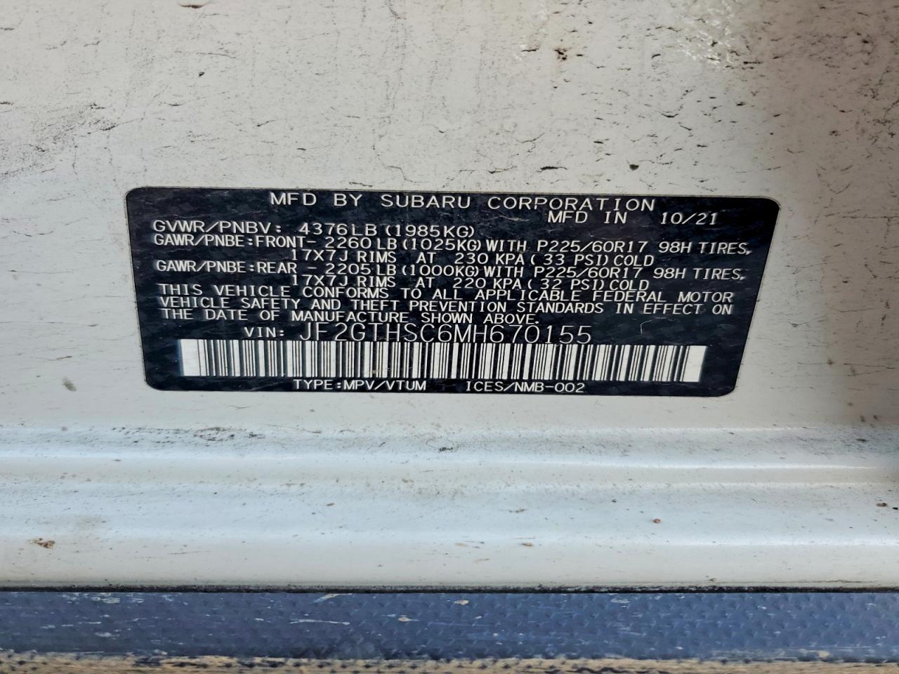 2021 SUBARU CROSSTREK SPORT photo 25
