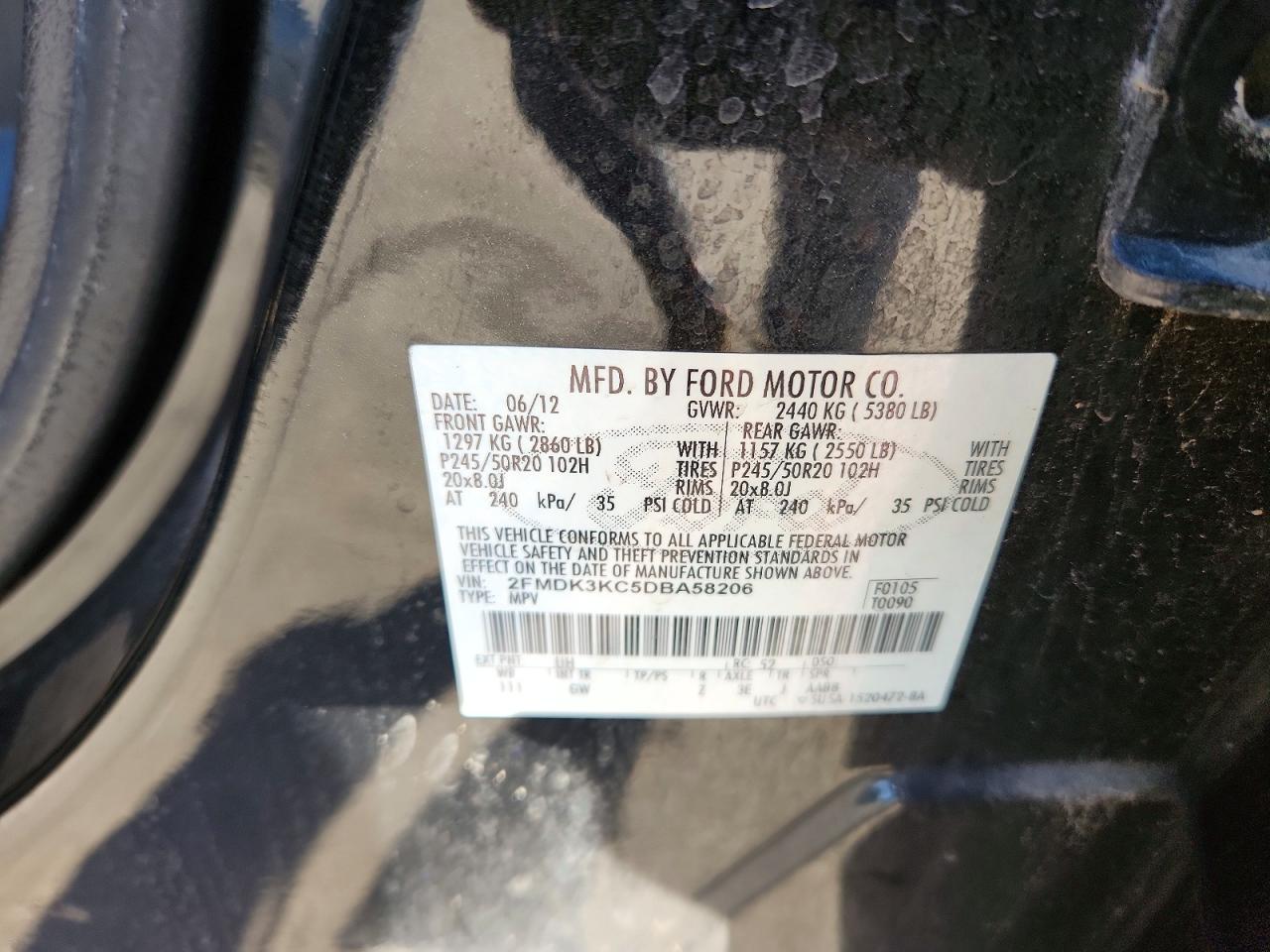 2013 FORD EDGE LIMITED photo 13