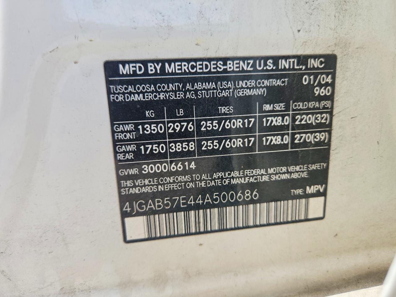 2004 MERCEDES-BENZ ML 350 photo 13