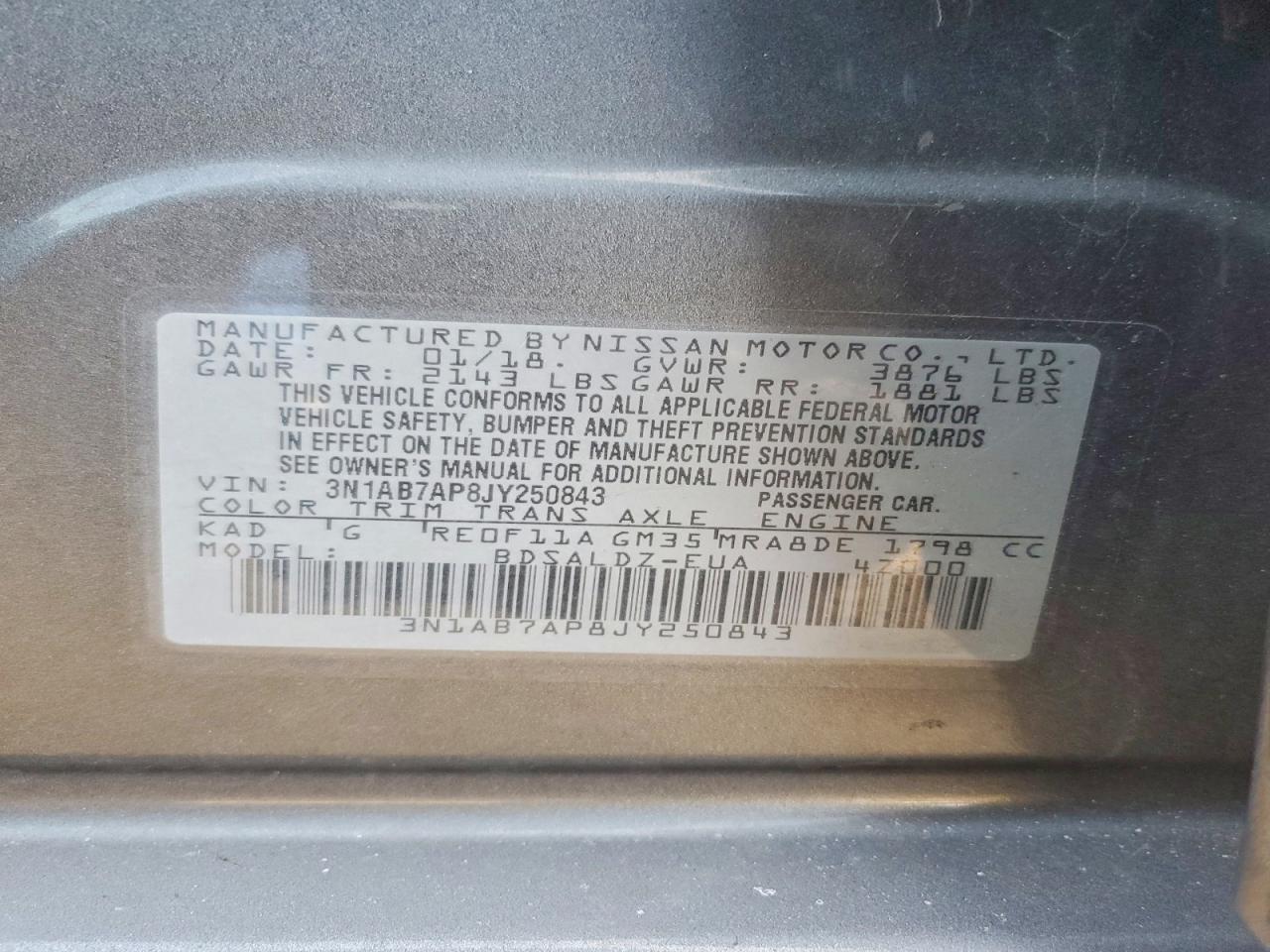 2018 NISSAN SENTRA SV photo 12