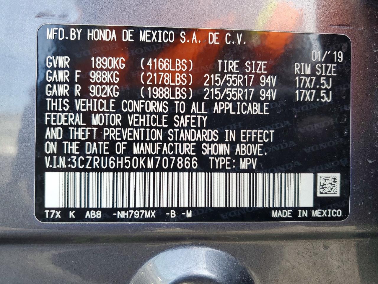 2019 HONDA HR-V EX photo 25