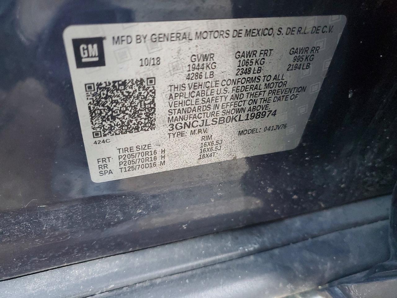 2019 CHEVROLET TRAX 1LT photo 13