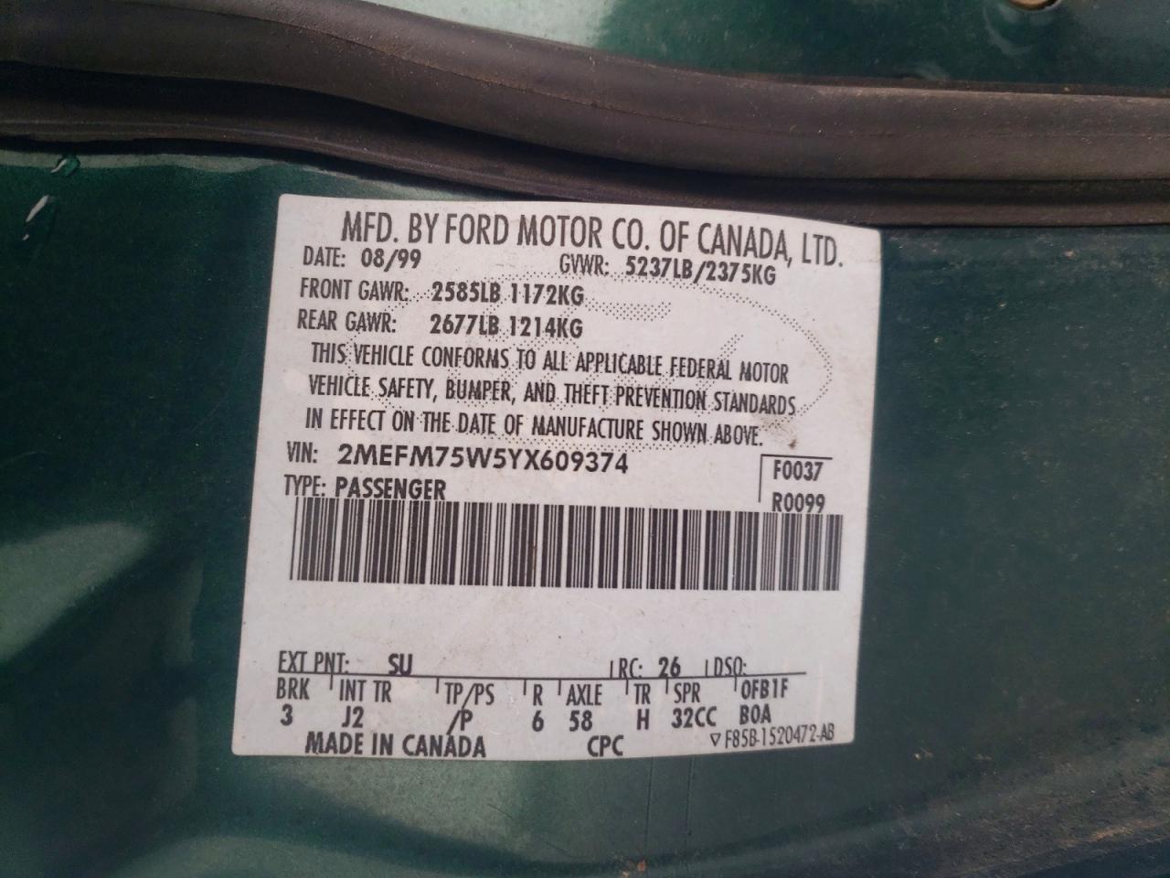 2000 MERCURY GRAND MARQUIS LS photo 12