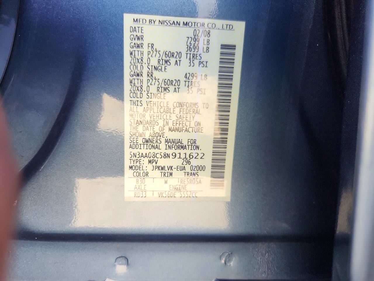 2008 INFINITI QX56 BASE photo 25