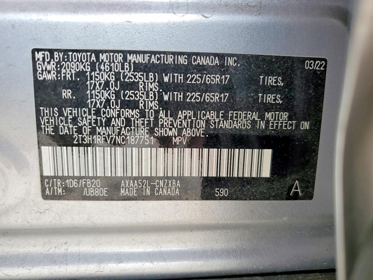 2022 TOYOTA RAV4 LE photo 13