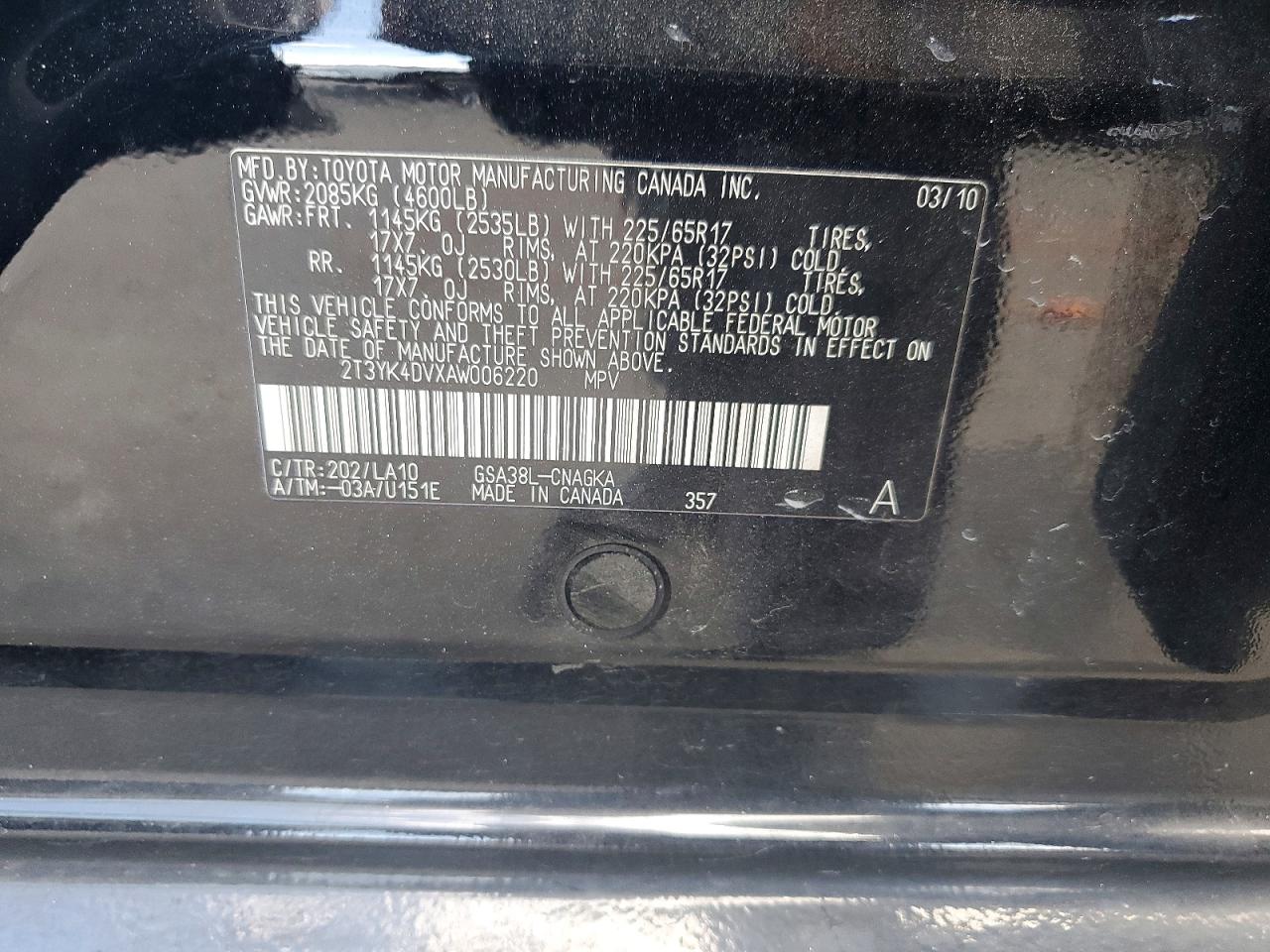 2010 TOYOTA RAV4 LIMITED photo 25