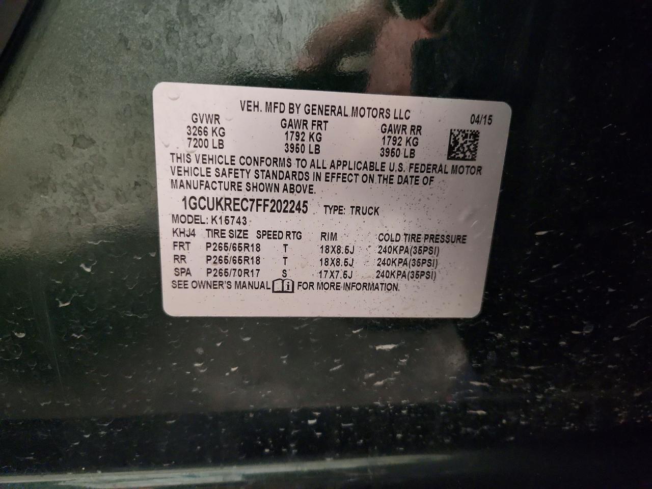 2015 CHEVROLET SILVERADO K1500 LT photo 12