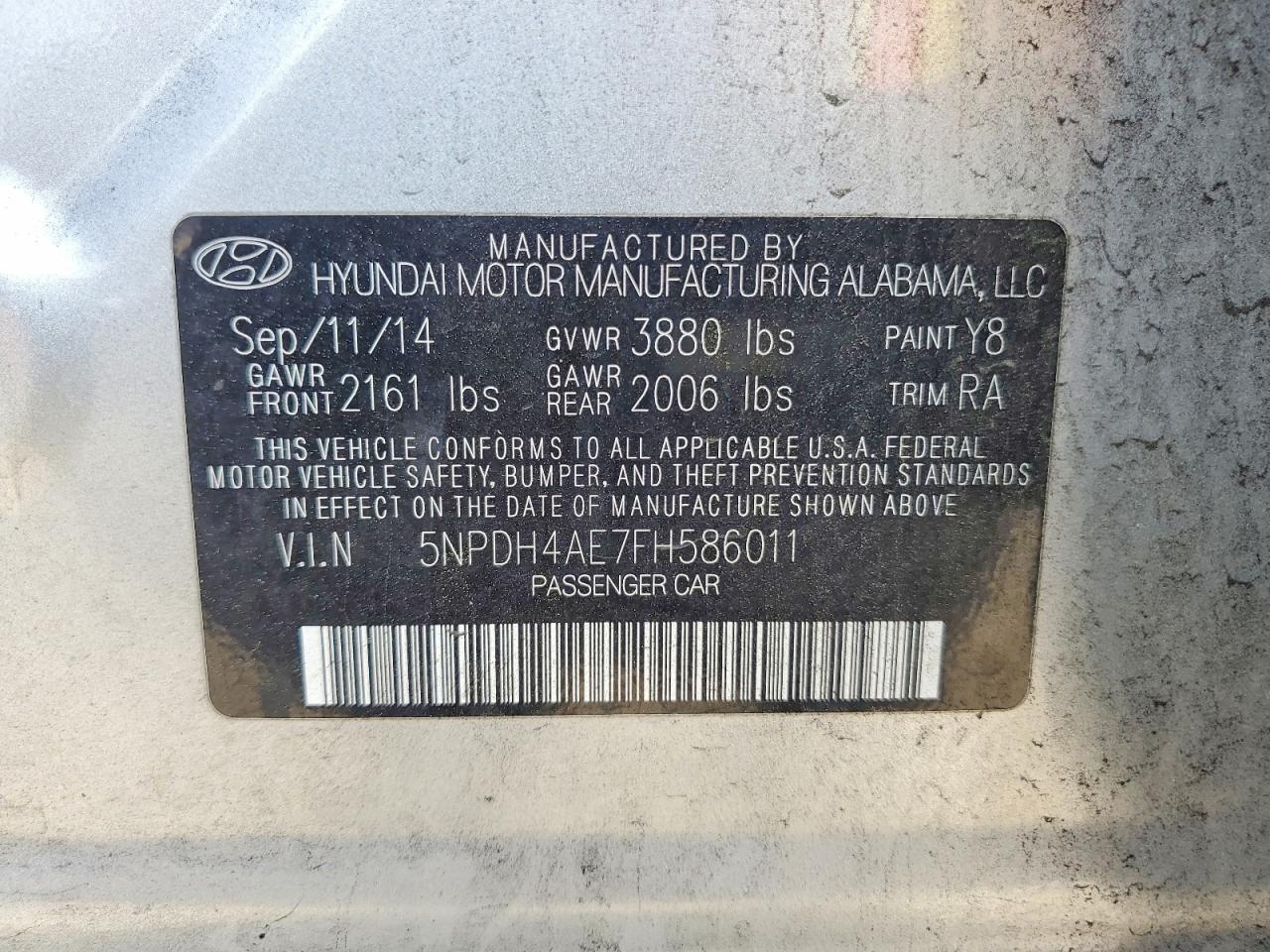 2015 HYUNDAI ELANTRA SE photo 12