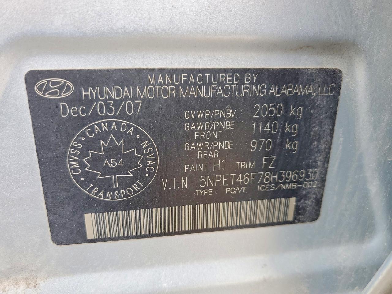 2008 HYUNDAI SONATA GLS V6 photo 23