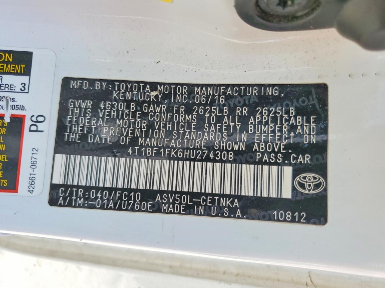 2017 TOYOTA CAMRY LE photo 23
