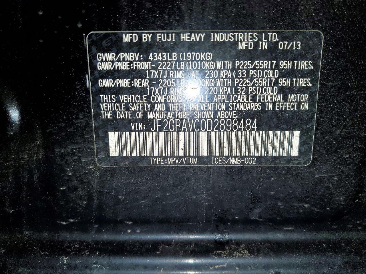 2013 SUBARU XV CROSSTREK 2.0 PREMIUM photo 13
