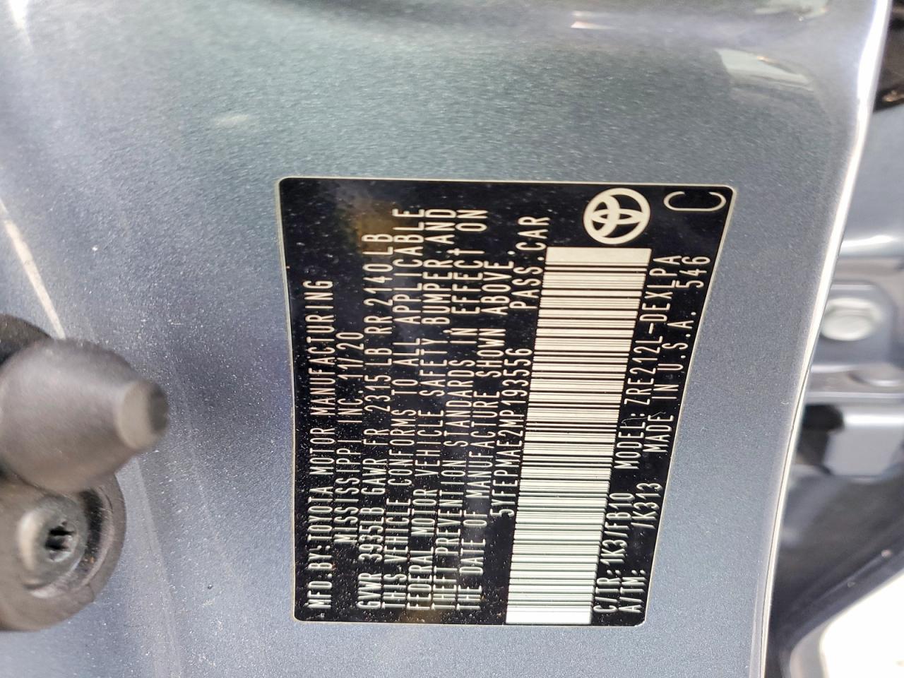 2021 TOYOTA COROLLA LE photo 12