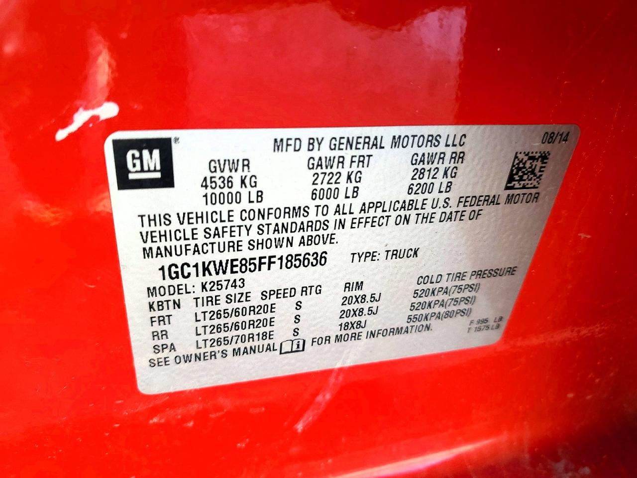 2015 CHEVROLET SILVERADO K2500 HEAVY DUTY LTZ photo 12