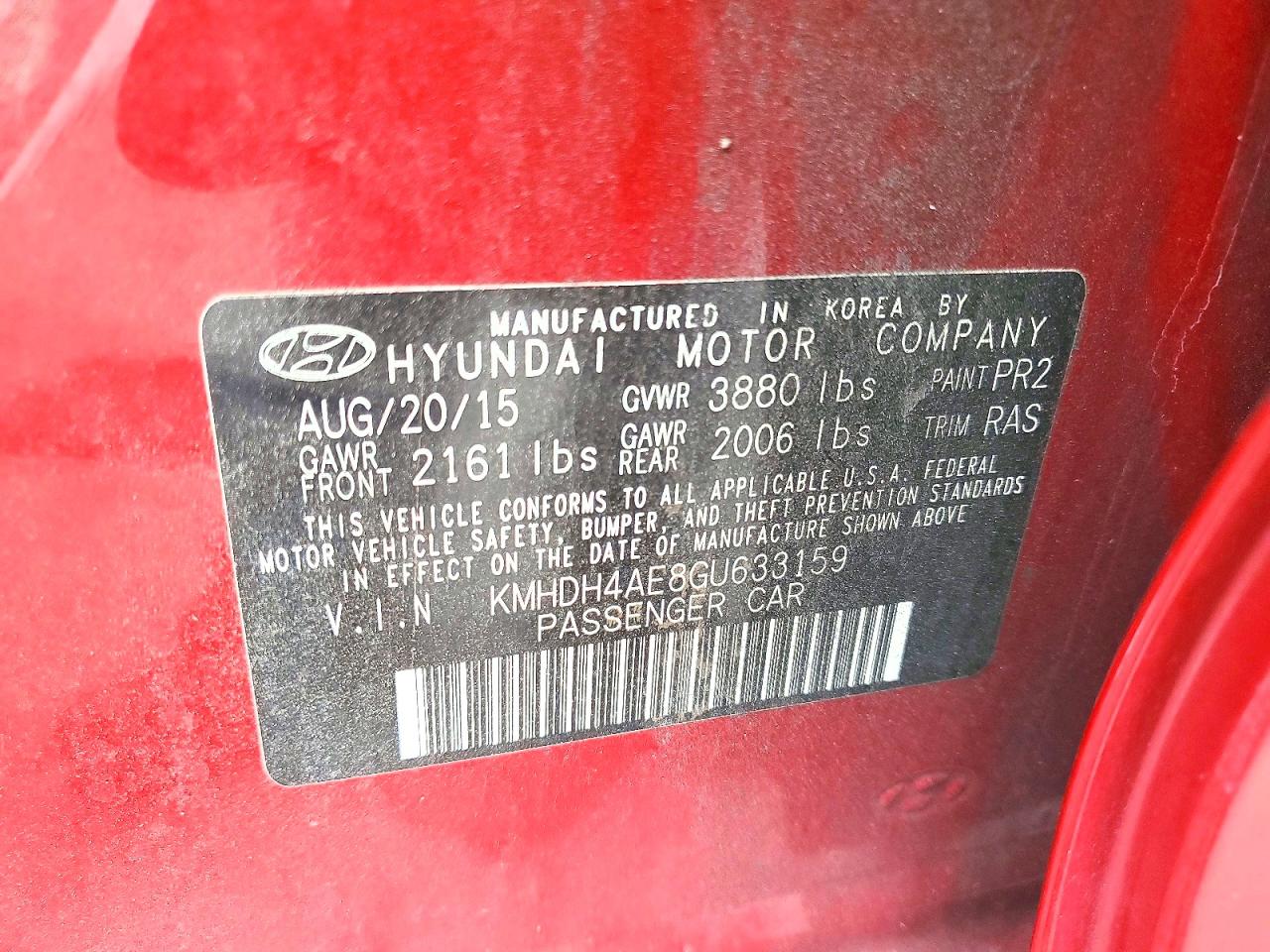 2016 HYUNDAI ELANTRA SE photo 23