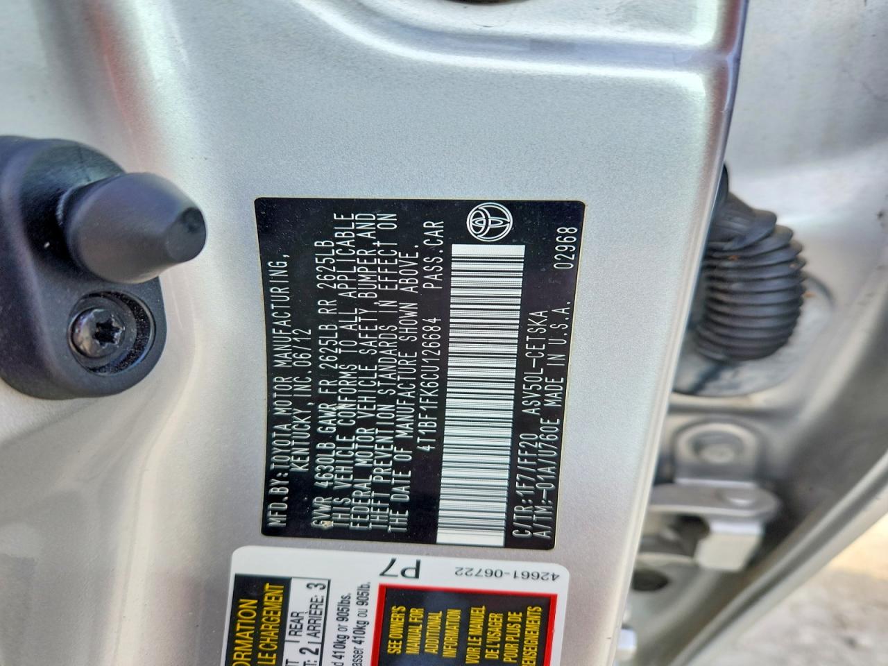 2012 TOYOTA CAMRY SE photo 23