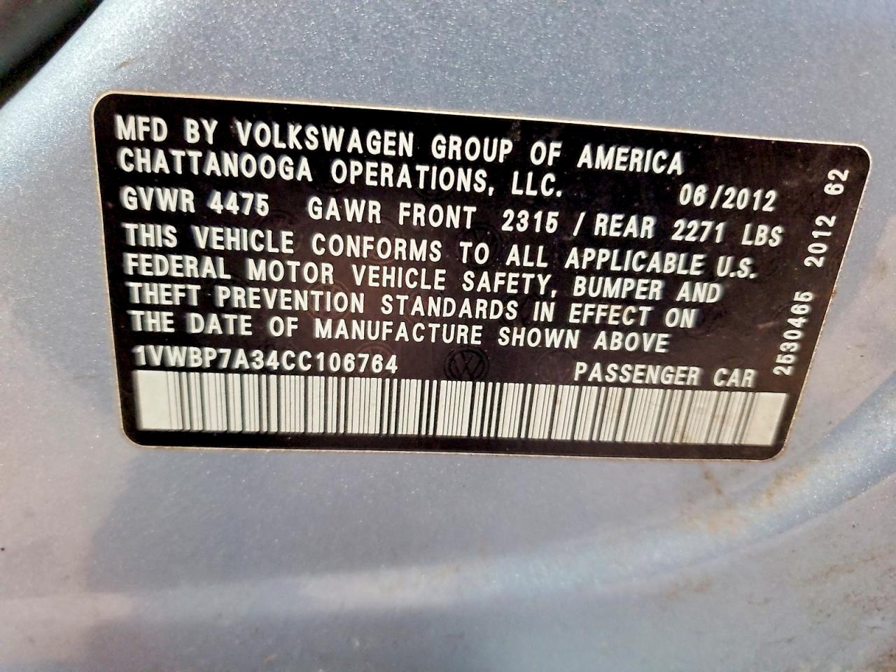 2012 VOLKSWAGEN PASSAT SE photo 23