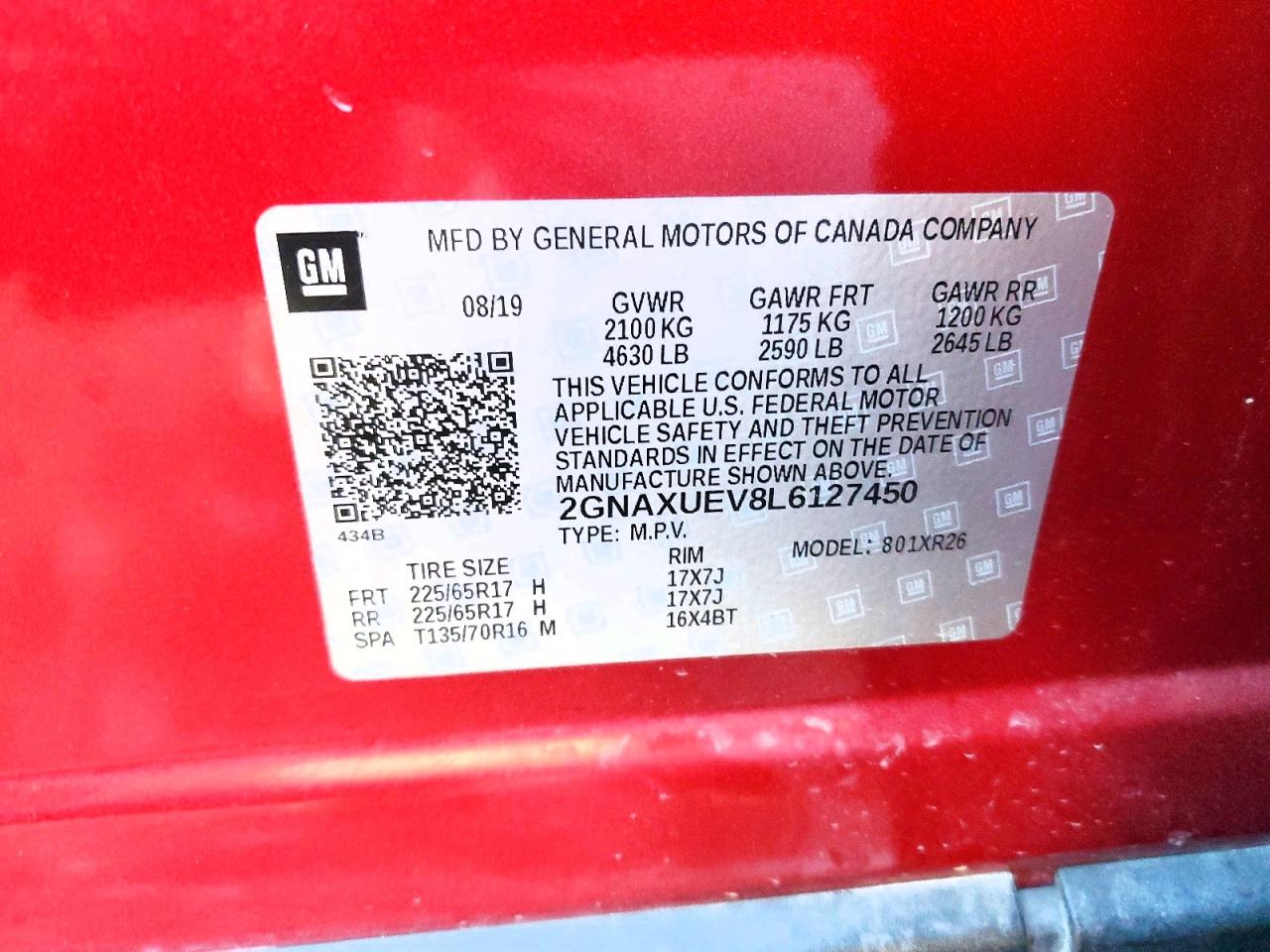 2020 CHEVROLET EQUINOX photo 14