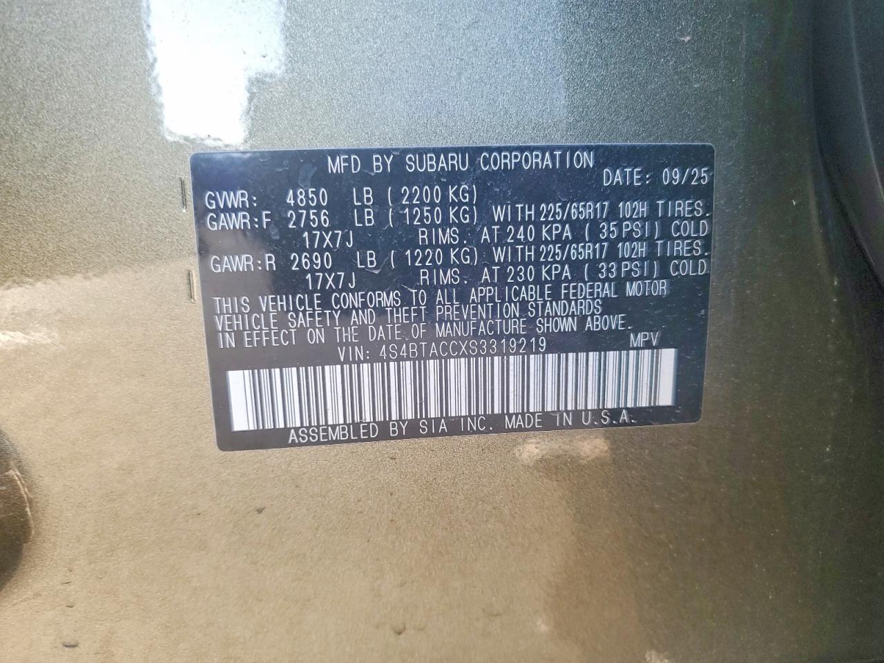 2025 SUBARU OUTBACK PREMIUM photo 23