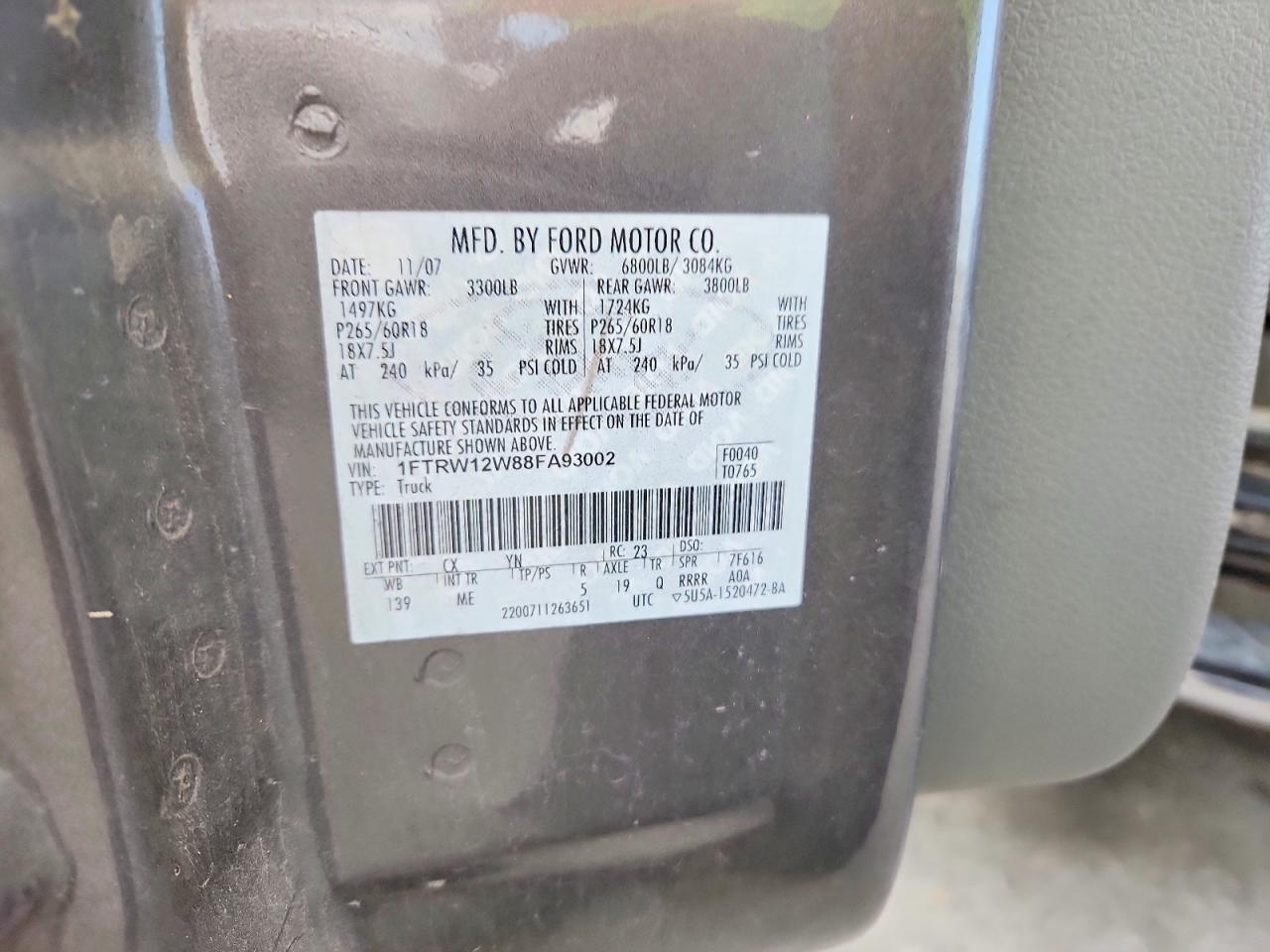 2008 FORD F150 photo 12