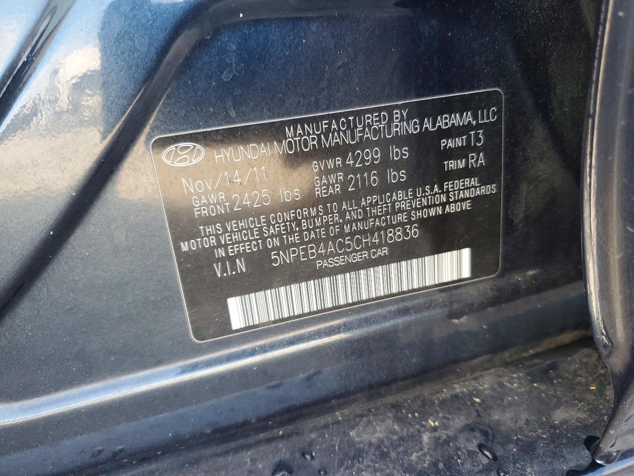 2012 HYUNDAI SONATA GLS photo 25