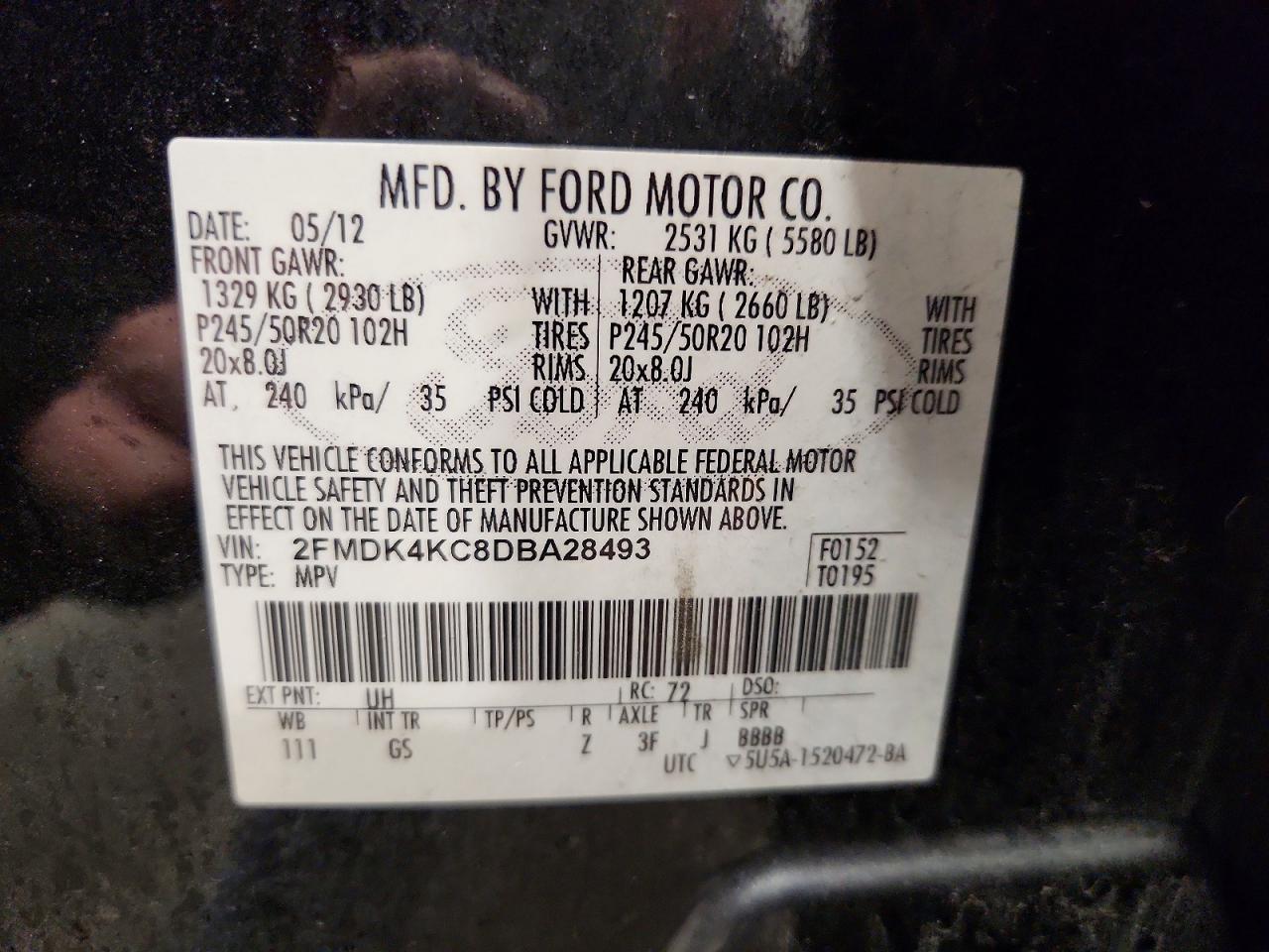 2013 FORD EDGE LIMITED photo 25