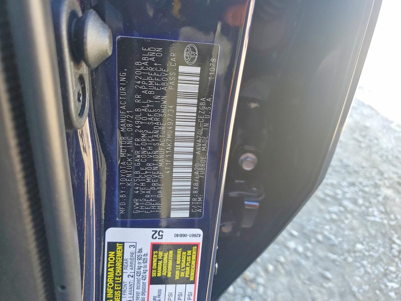 2021 TOYOTA CAMRY XLE photo 23