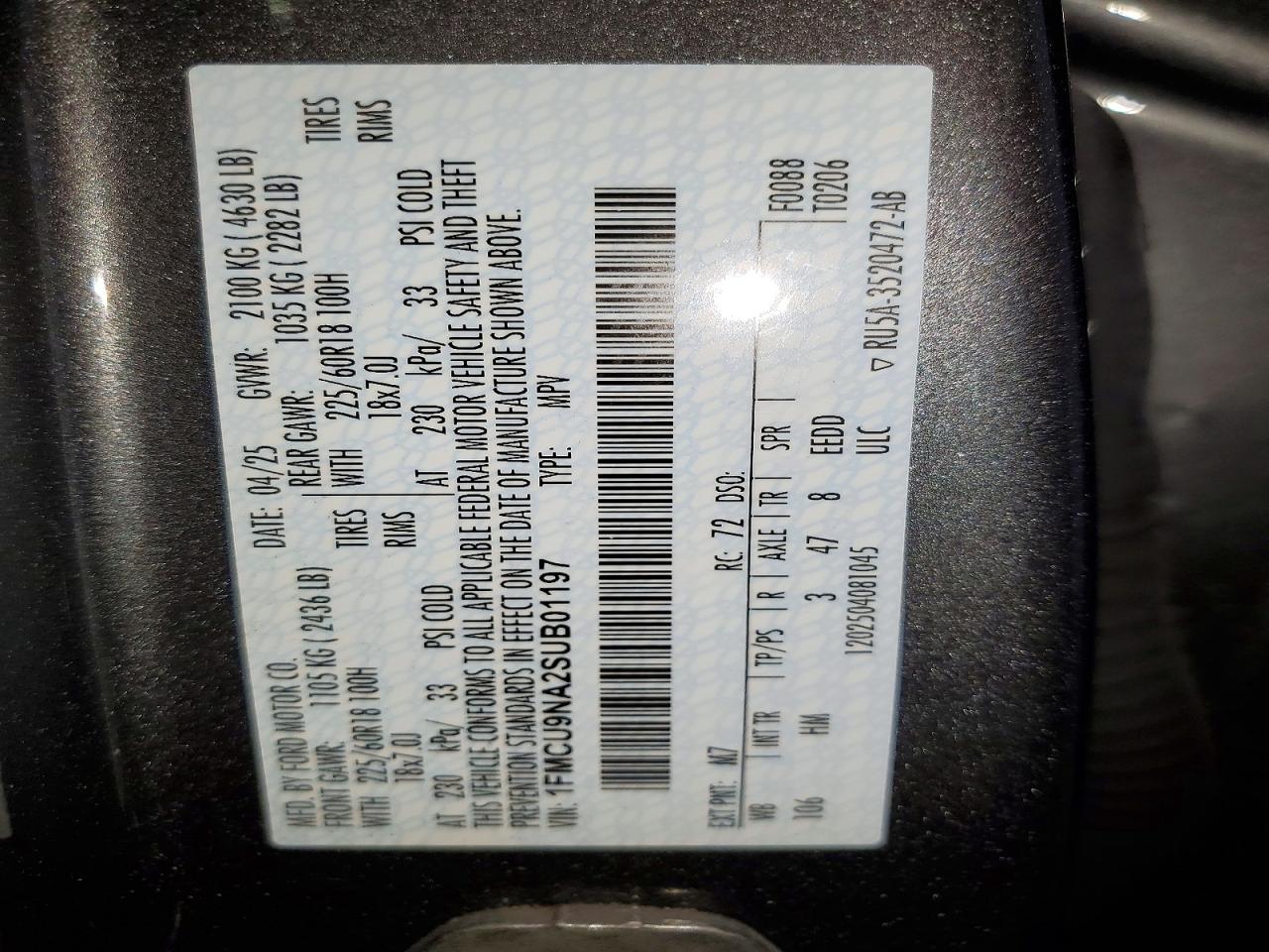 2025 FORD ESCAPE ST LINE SELECT photo 37