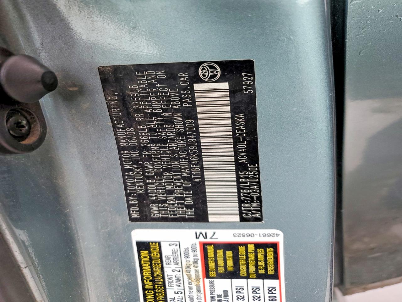 2009 TOYOTA CAMRY SE photo 25
