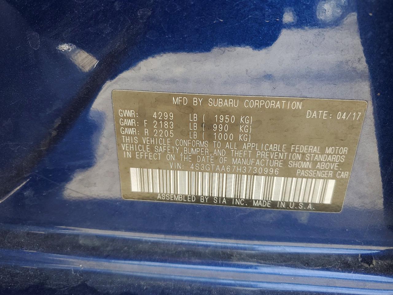 2017 SUBARU IMPREZA photo 12