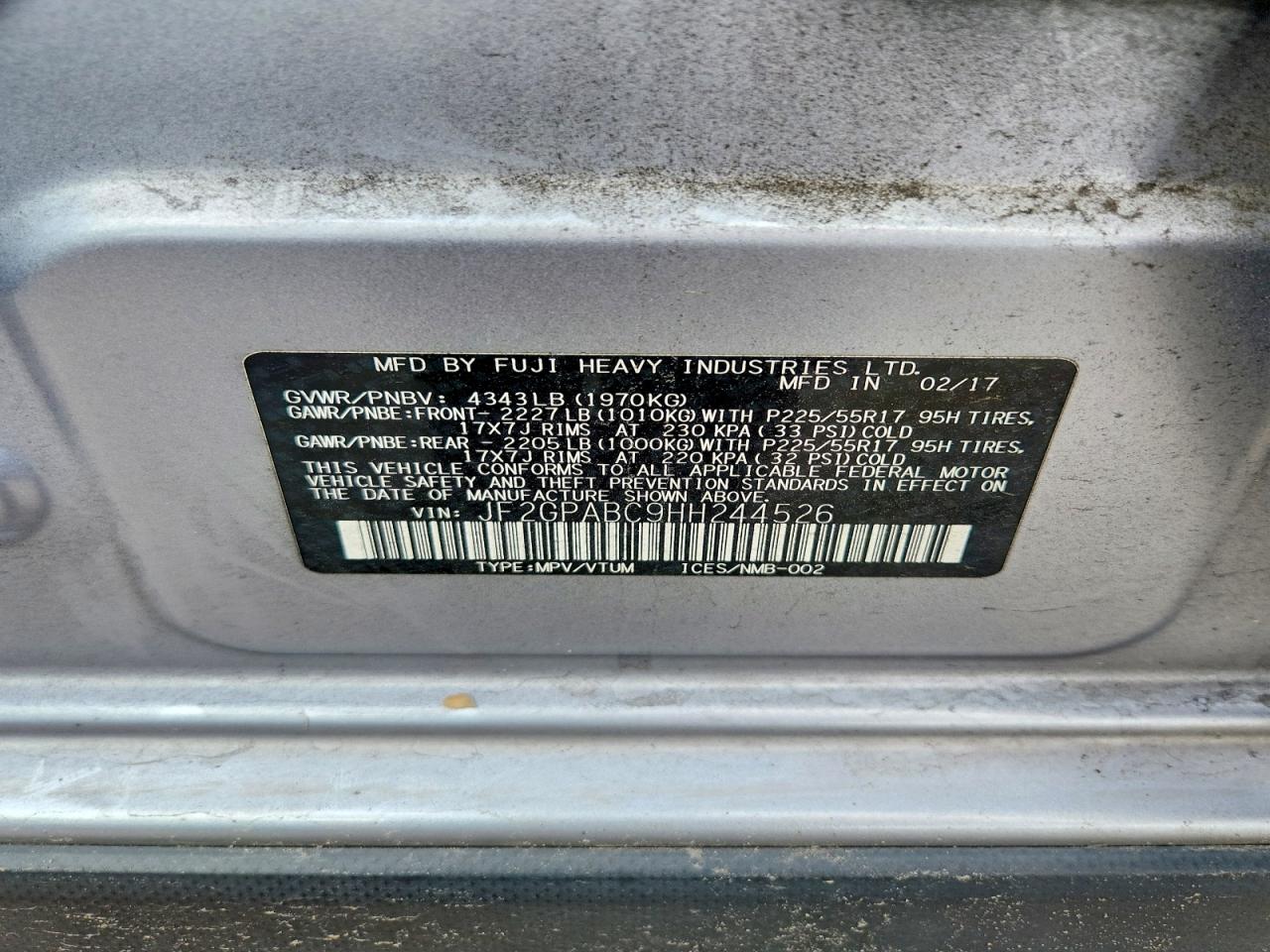 2017 SUBARU CROSSTREK PREMIUM photo 13