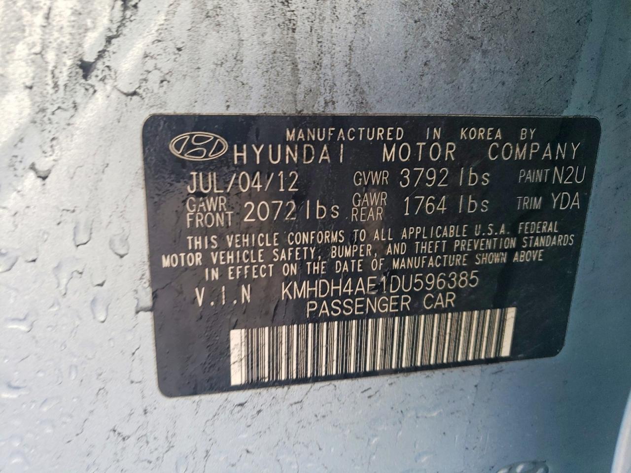 2013 HYUNDAI ELANTRA LIMITED photo 23