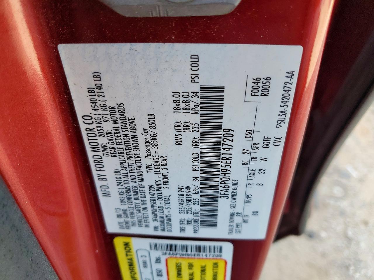 2014 FORD FUSION SE photo 23