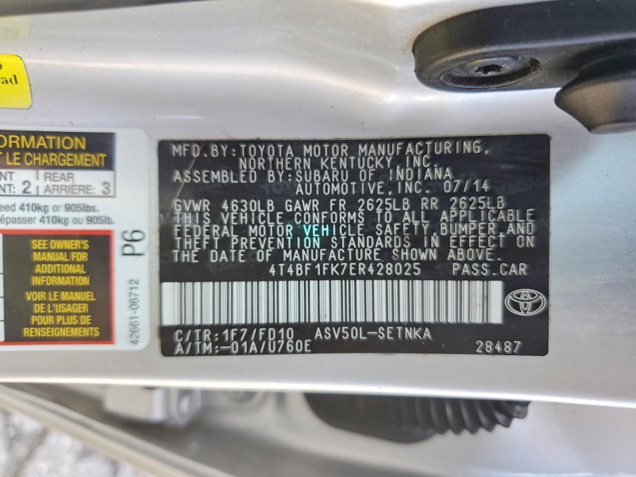 2014 TOYOTA CAMRY LE photo 23