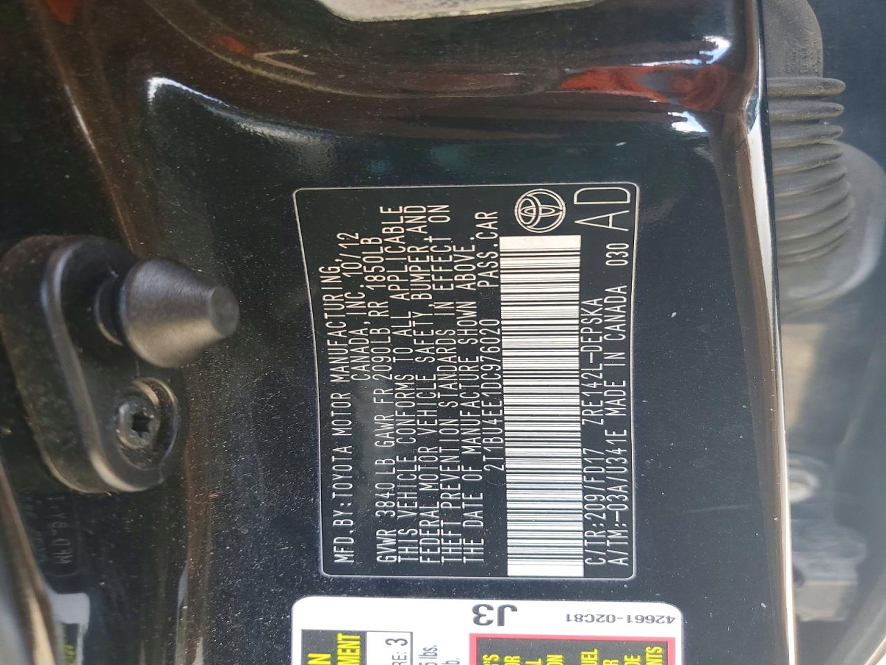 2013 TOYOTA COROLLA S photo 12