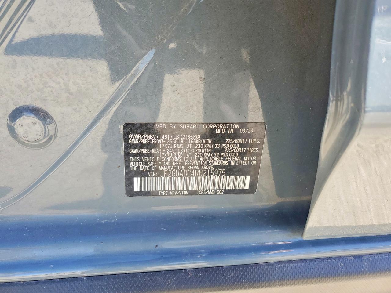 2024 SUBARU CROSSTREK PREMIUM photo 14