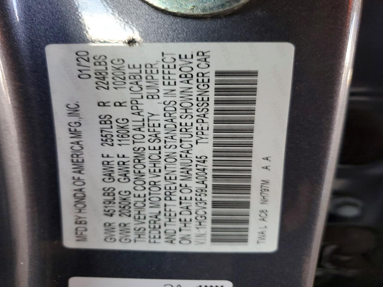 2020 HONDA ACCORD HYBRID EXL photo 34